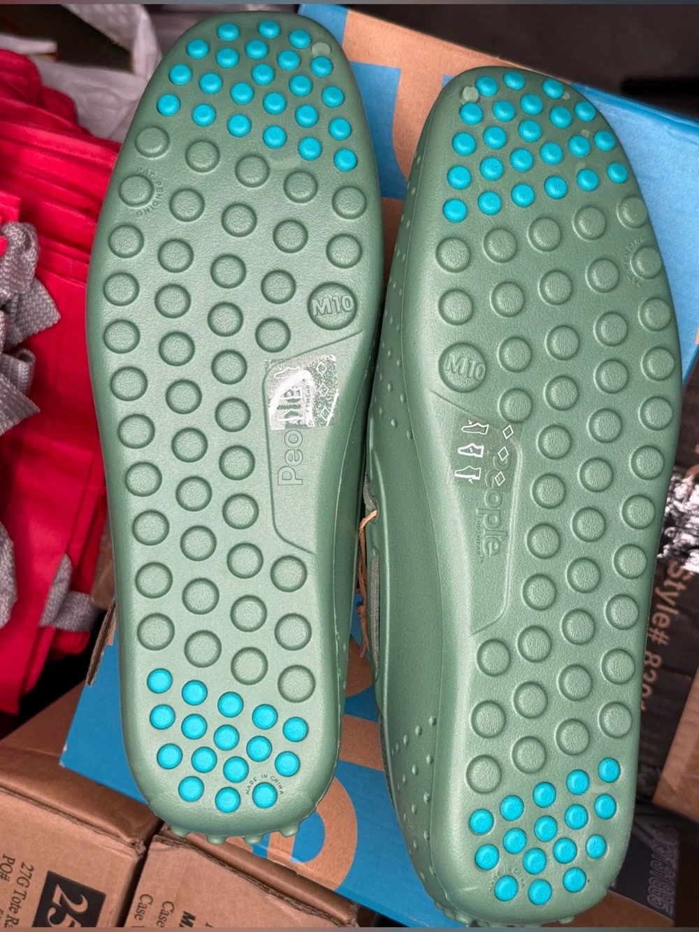New Men's People Footwear Green Boat Shoes Size 10 comfortable slip on
